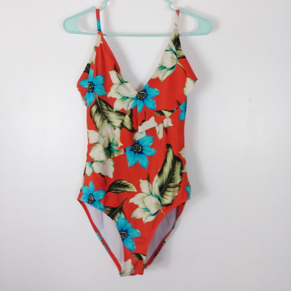 JANTZEN one piece floral swimsuit size 10